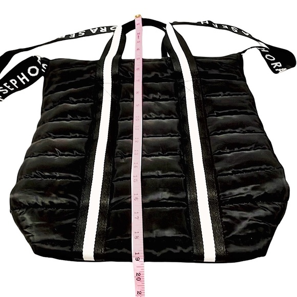 SEPHORA Black & White Nylon Puffer Tote - Crossbody BagㅣEUCㅣLarge - Picture 7 of 10